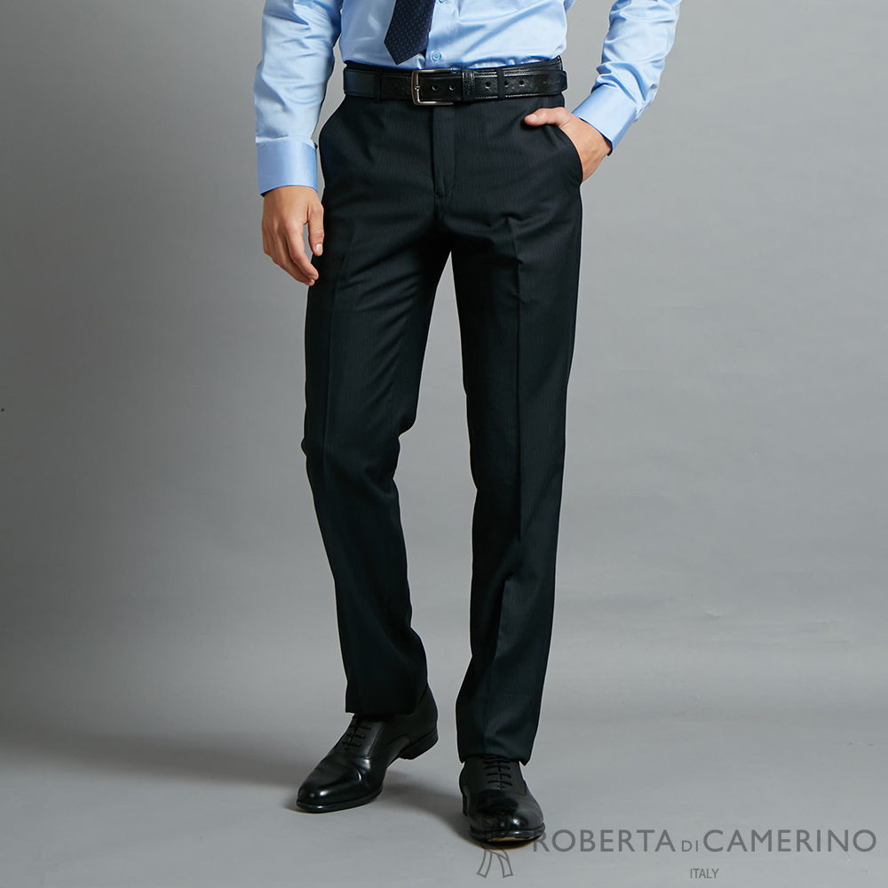 【ROBERTA諾貝達】時尚設計 流行條紋精品西裝褲ETC53A-39藍黑