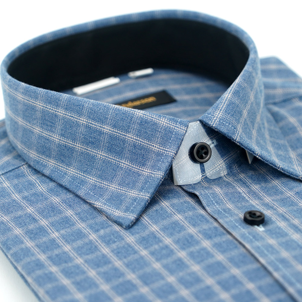【金安德森】藍黃網紋保暖襯衫-長袖