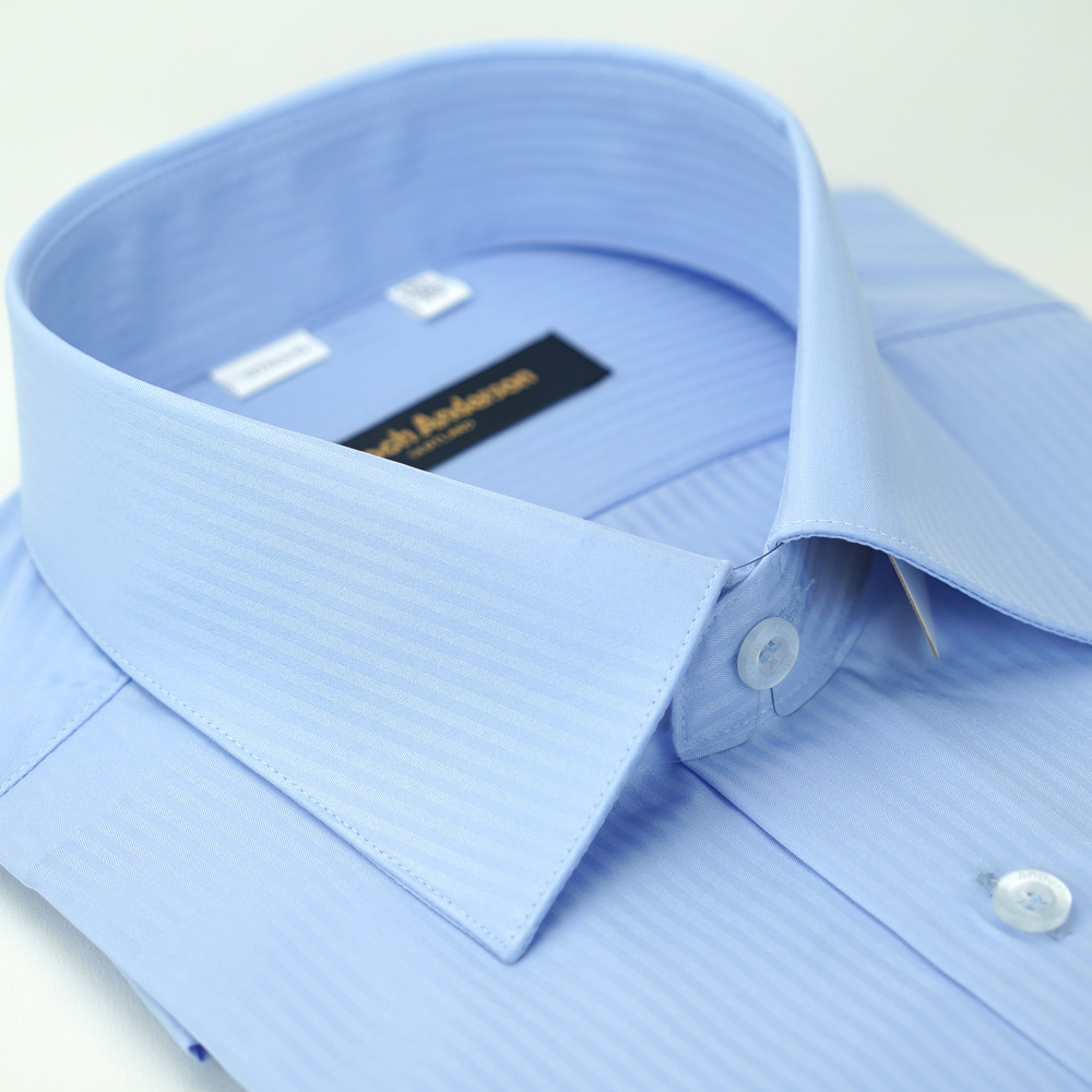 【金安德森】藍色暗紋吸排窄版襯衫-短袖