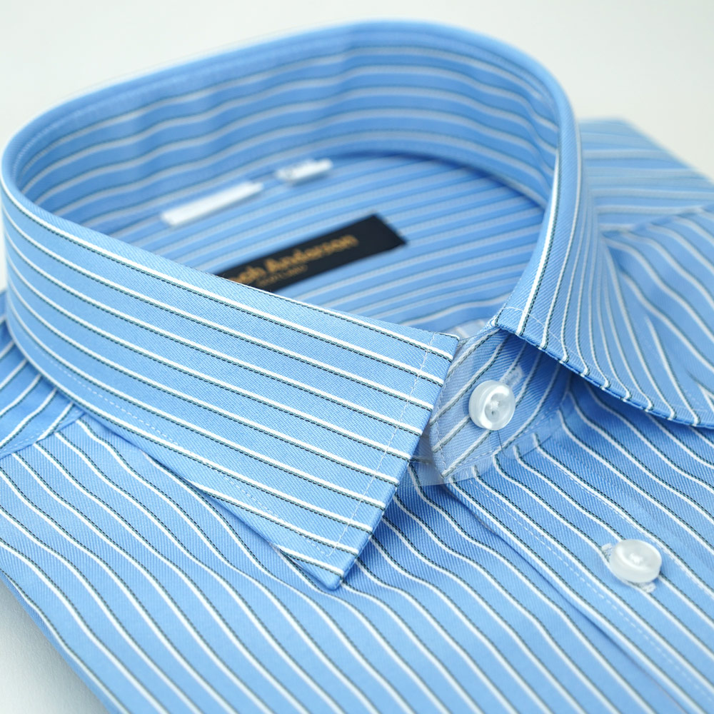 【金安德森】藍色條紋窄版襯衫-長袖