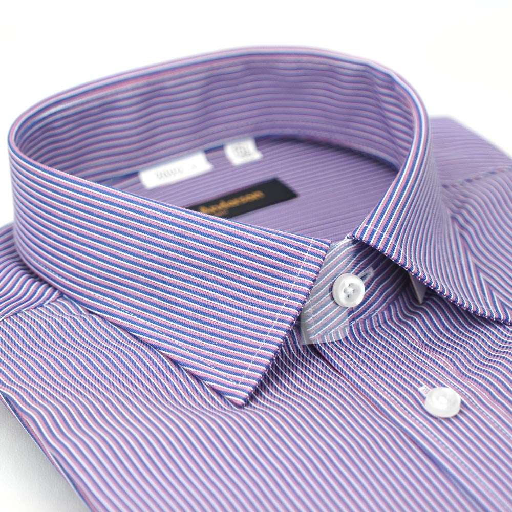 【金安德森】藍紫條紋窄版襯衫-長袖