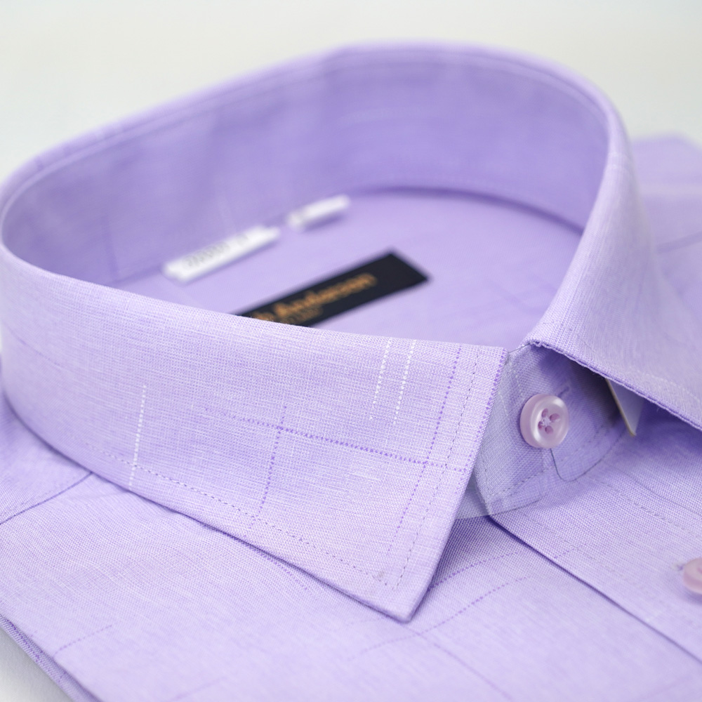 【金安德森】紫色線條窄版襯衫-長袖