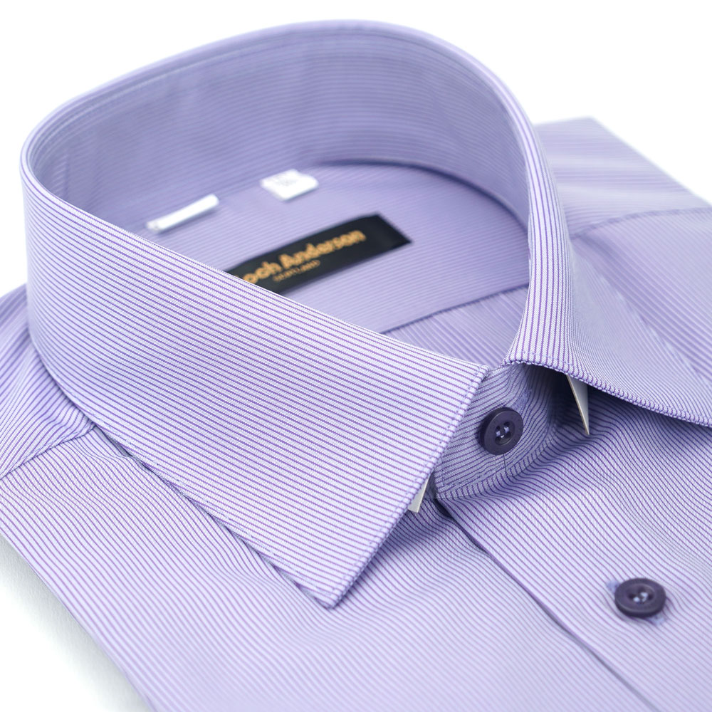【金安德森】紫色線條吸排窄版襯衫-短袖