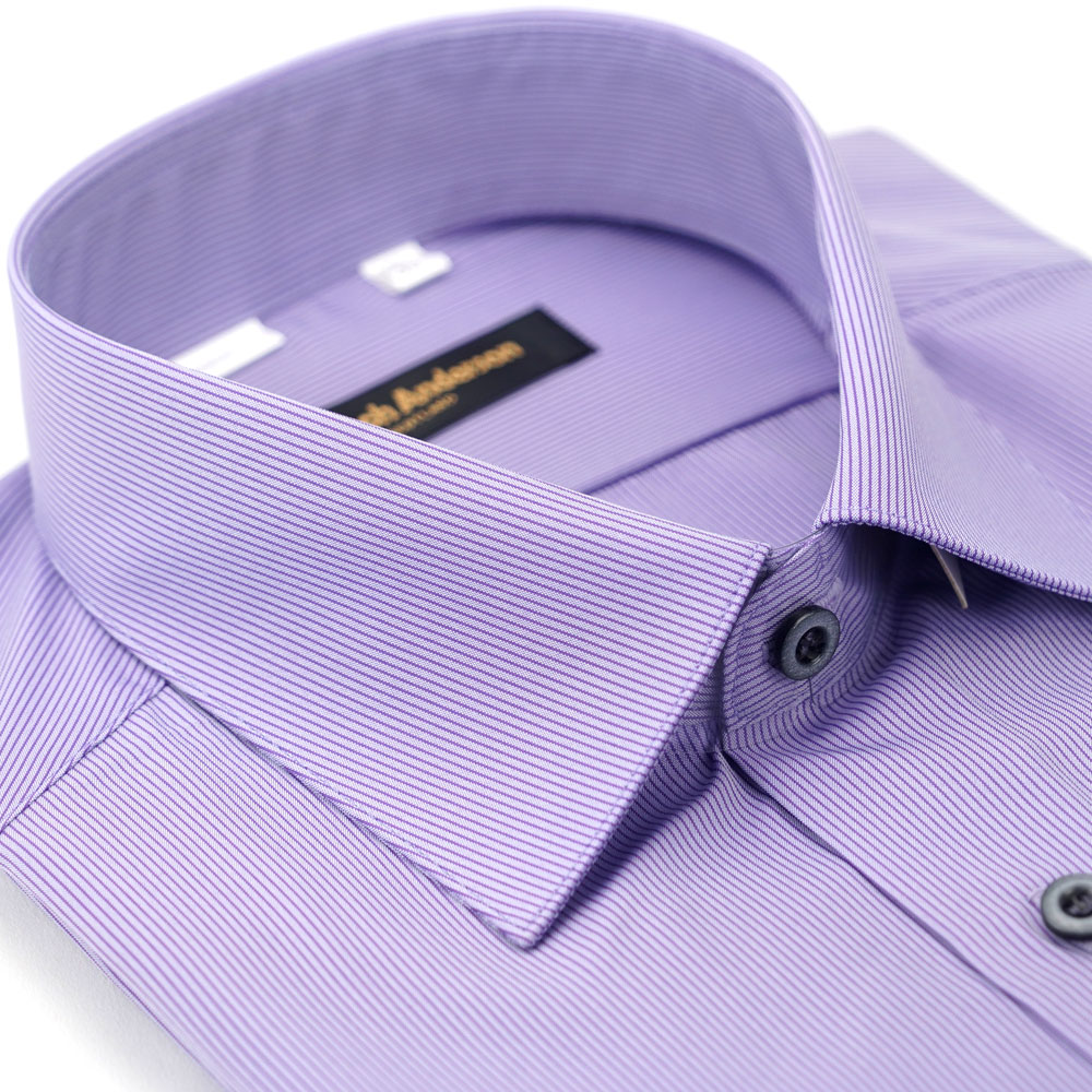 【金安德森】紫色條紋吸排窄版襯衫-長袖