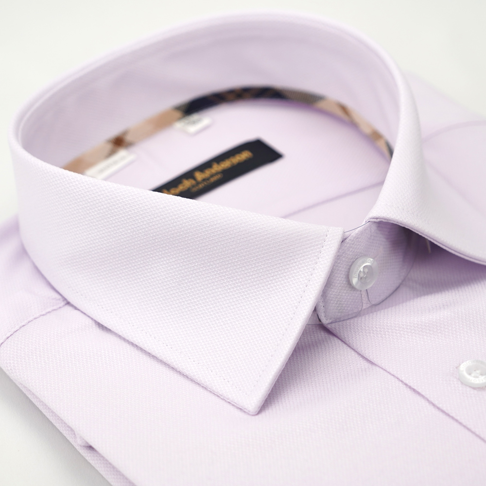 【金安德森】經典格紋繞領粉紫吸排窄版襯衫-長袖
