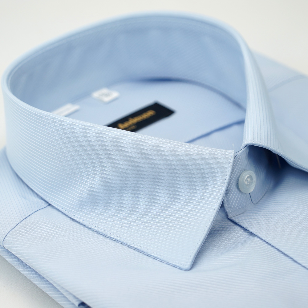 【金安德森】藍色斜紋吸排窄版襯衫-長袖