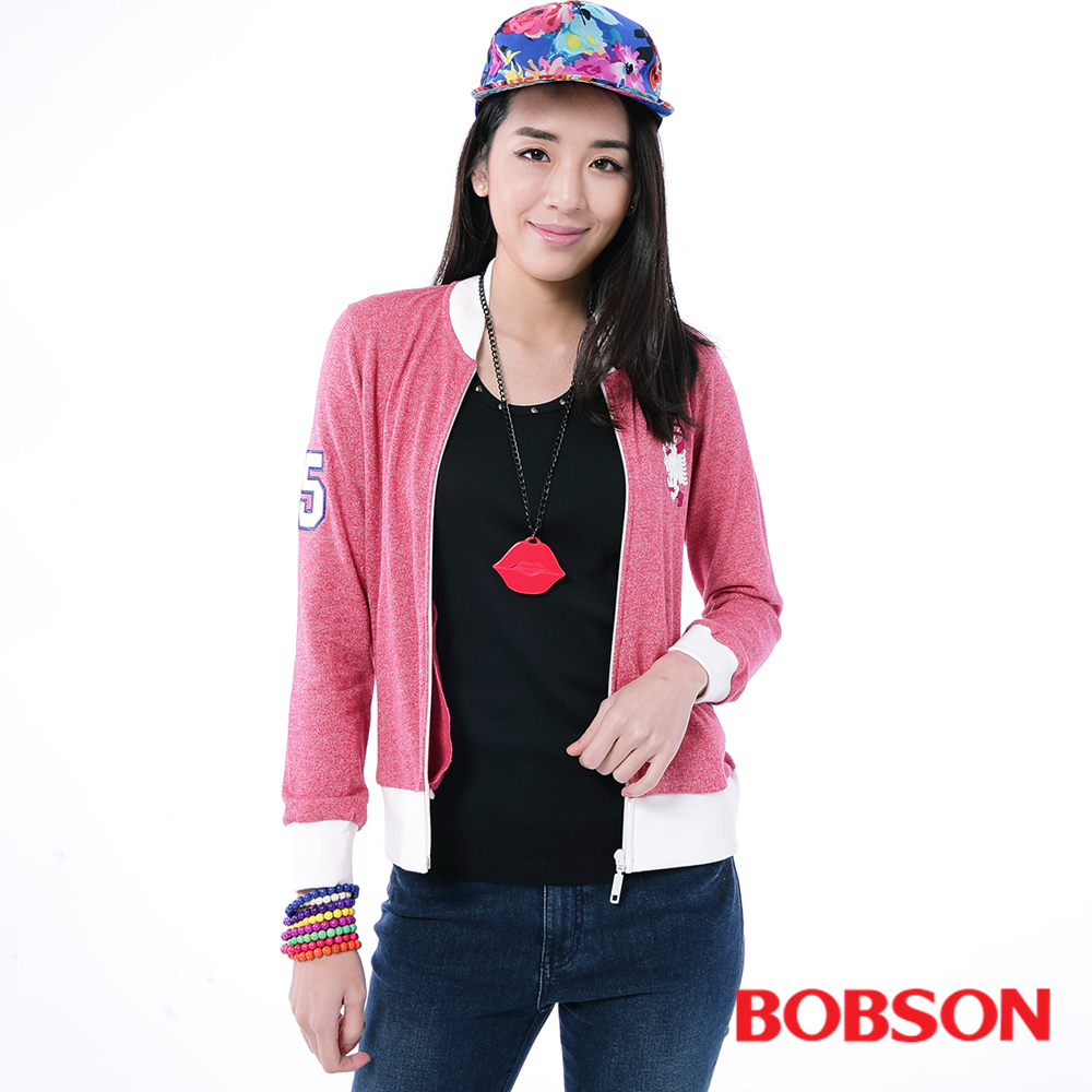 【BOBSON】女款刺繡花紗外套(24078-16)