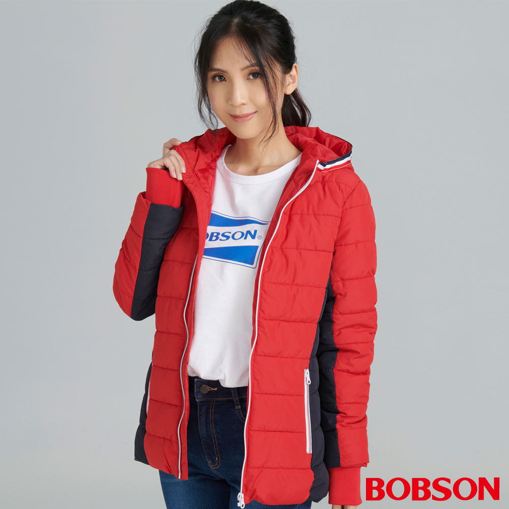 【BOBSON】女款連帽絲棉外套 (81103-13)