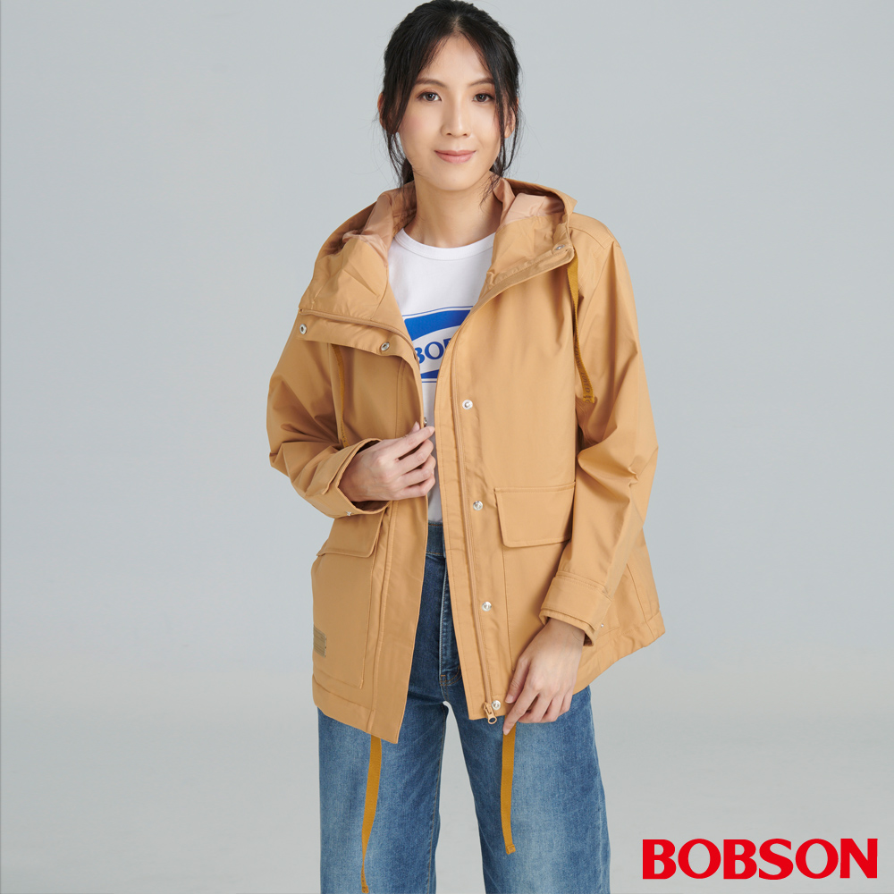 【BOBSON】女款連帽風衣外套(82102-72)