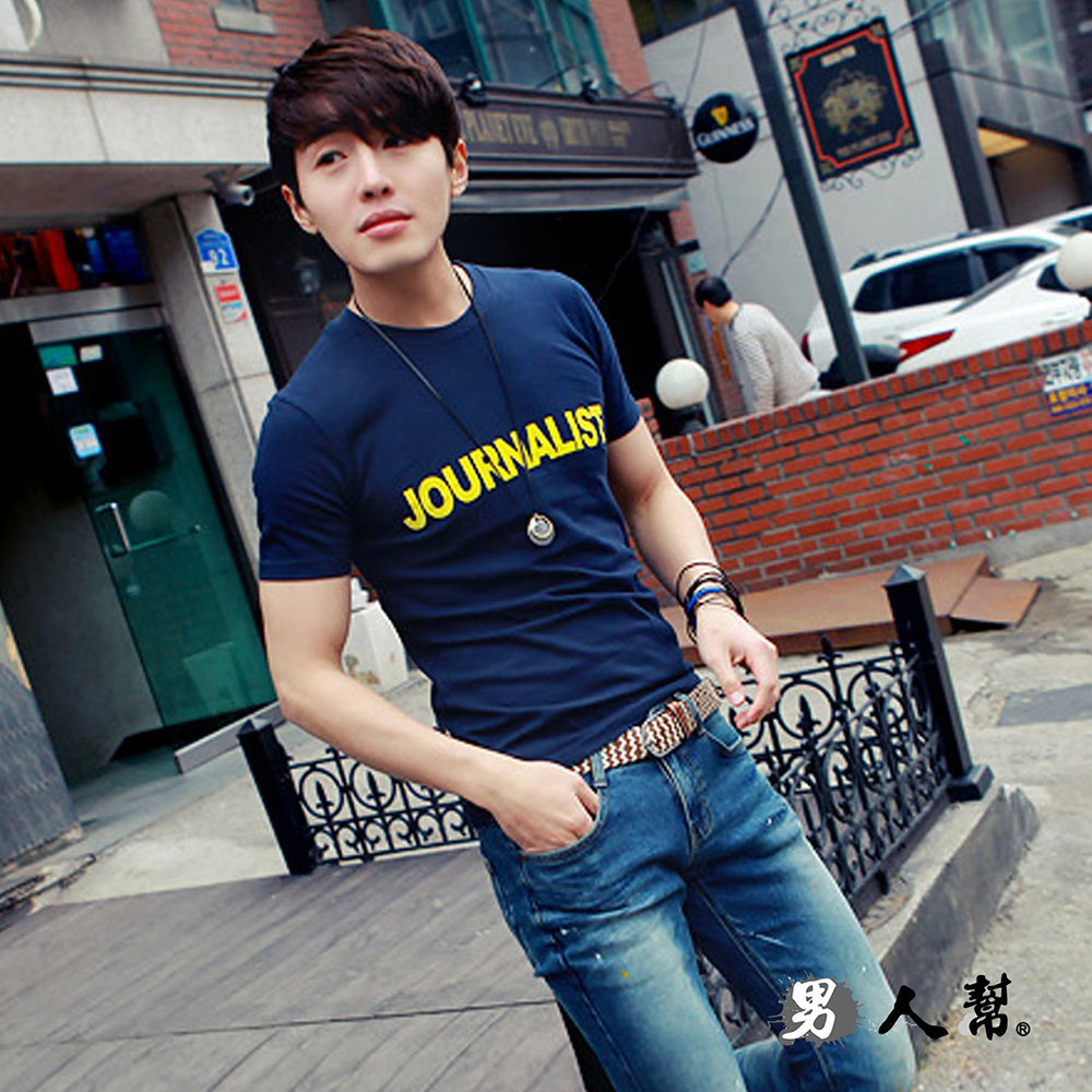 【男人幫】T1542＊MIT台灣製造JOURNALIST純棉短袖T恤