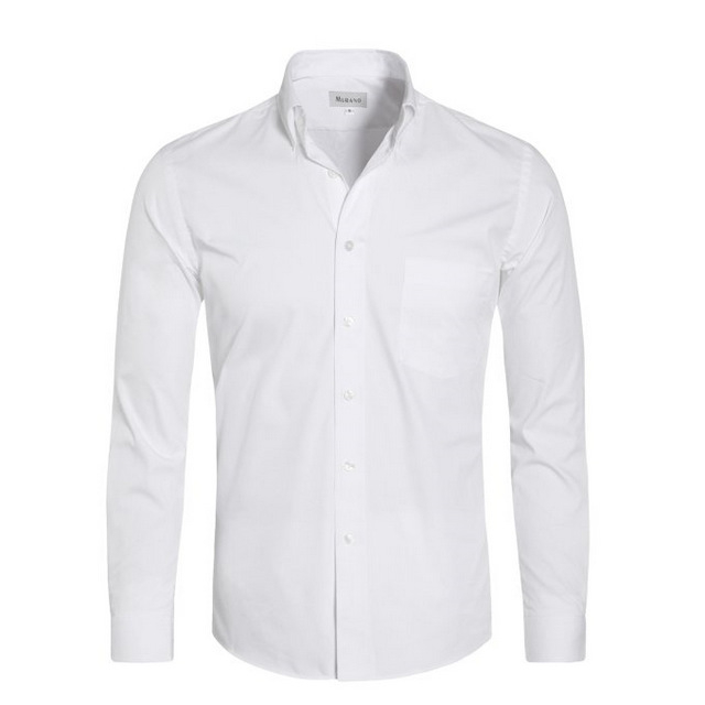 [MURANO正式長袖修身襯衫-白色