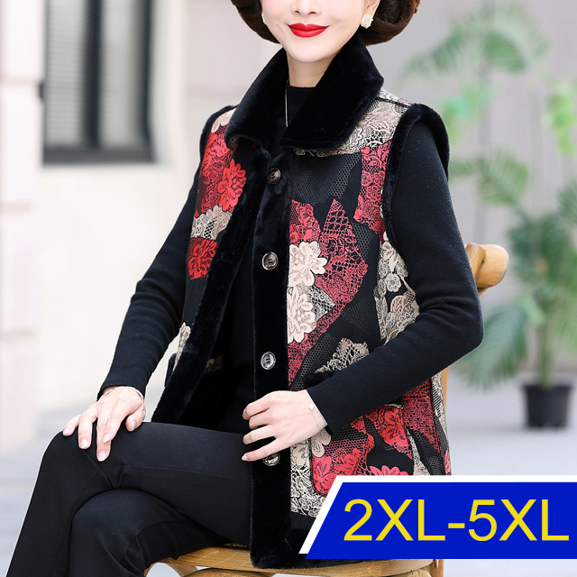 【韓國K.W.】KM3124現貨靚麗穿搭高階稠緞保暖刷毛翻領背心(復古風/背心/外套)