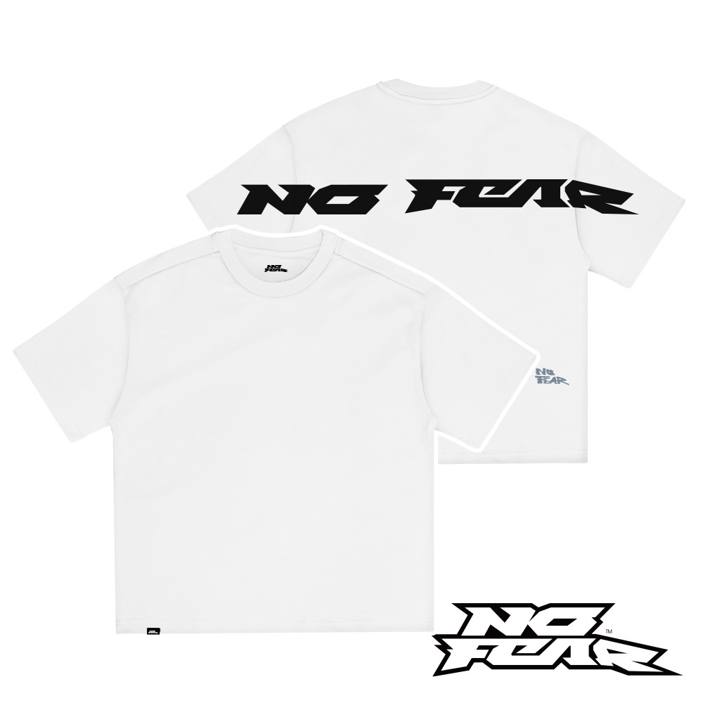 NO FEAR LIBER系列-圓領後背大LOGO短袖T恤-白色 NF008