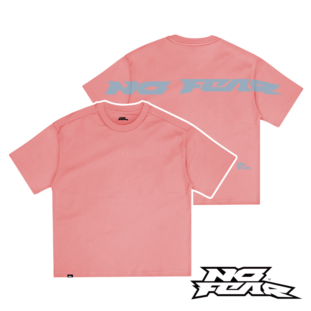 NO FEAR LIBER系列-圓領後背大LOGO短袖T恤-粉色 NF008