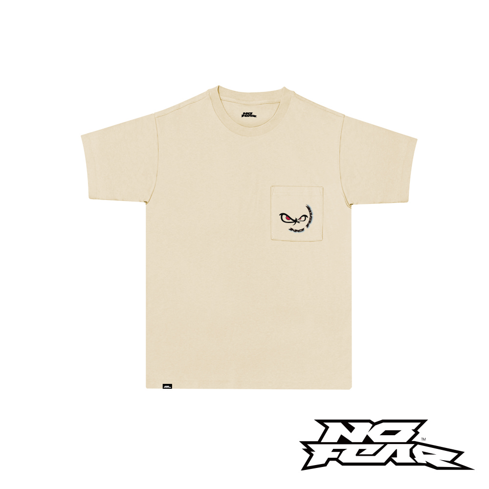 NO FEAR LIBER系列-口袋塗鴉LOGO短袖T恤-燕麥色 NF011