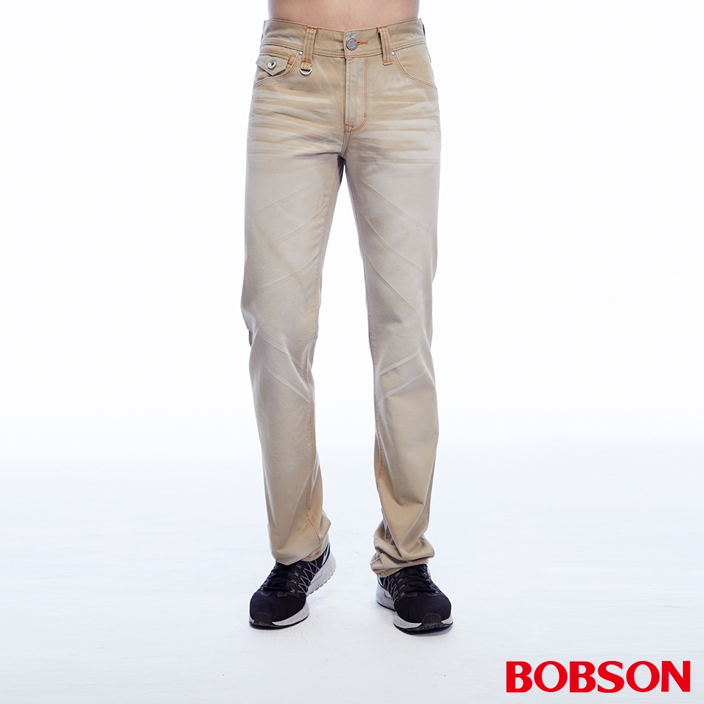 【BOBSON】男款刷色半舊直筒褲 (1788-72)