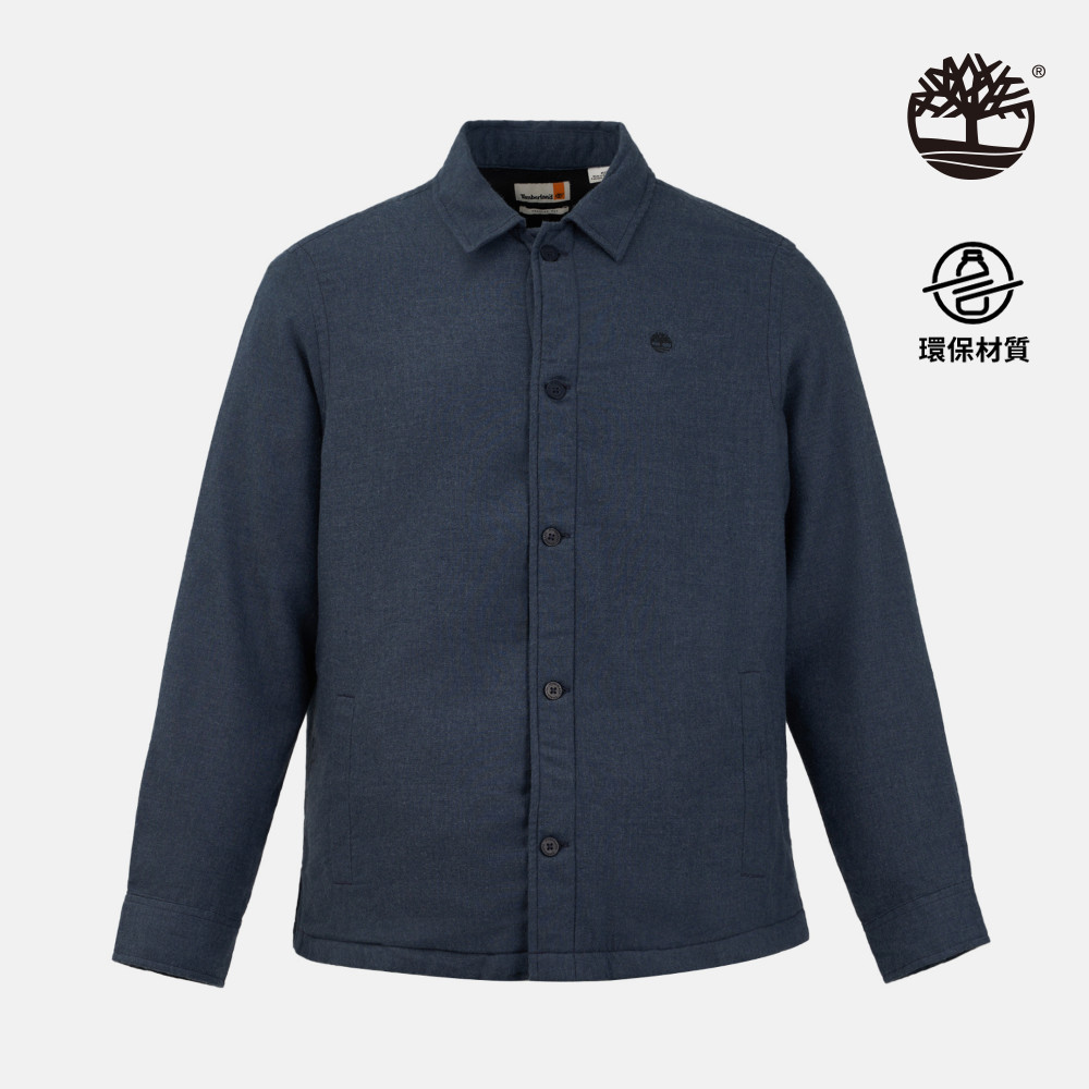 Timberland 男款深寶石藍法蘭絨長袖襯衫|A44E5475