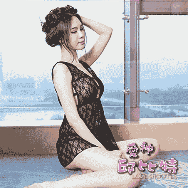 愛神邱比特-高檔新款情趣内衣性感吊帶鏤空透明睫毛蕾絲睡衣睡裙(CB028)