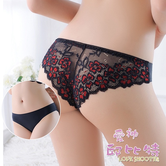 愛神邱位元-熱銷一片式冰絲無痕女內褲,外貿奢華蕾絲性感美臀丁字褲(CB120)