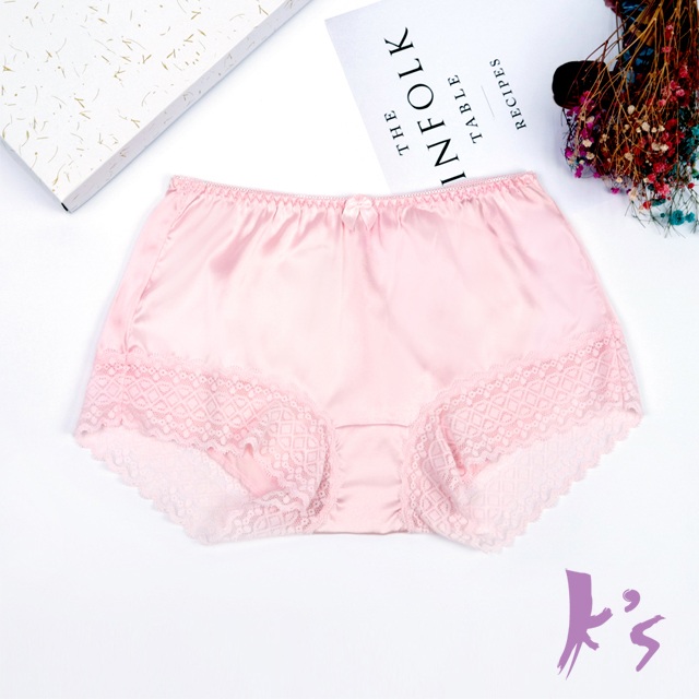 【K’s凱恩絲】MIT純蠶絲透氣親膚粉色四角平口內褲