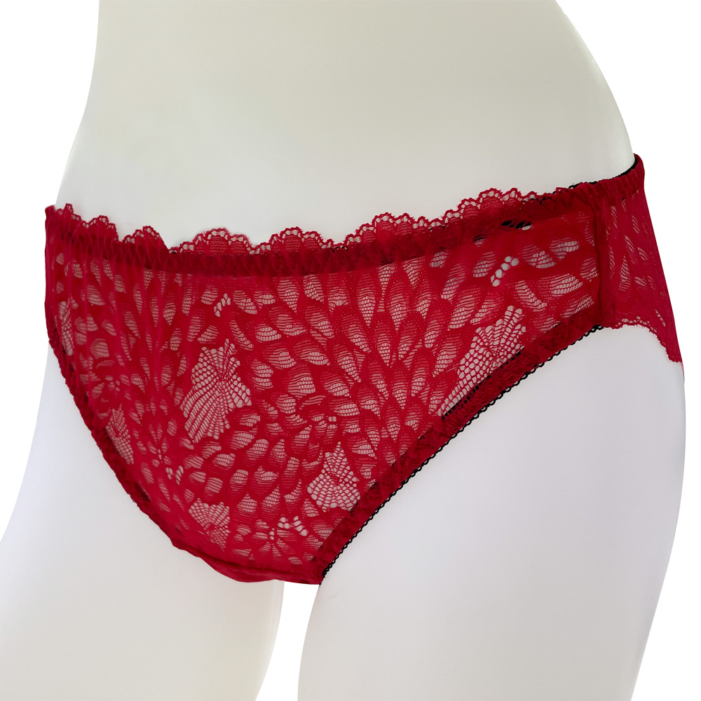 【思薇爾】Panty小褲系列M-XL全蕾絲低腰三角無痕女內褲(莓果紅)