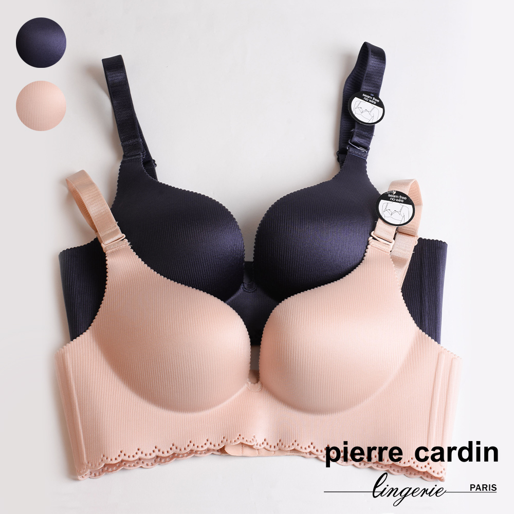 【pierre cardin 皮爾卡登女性內衣】直紋光澤爆乳集中無鋼圈內衣