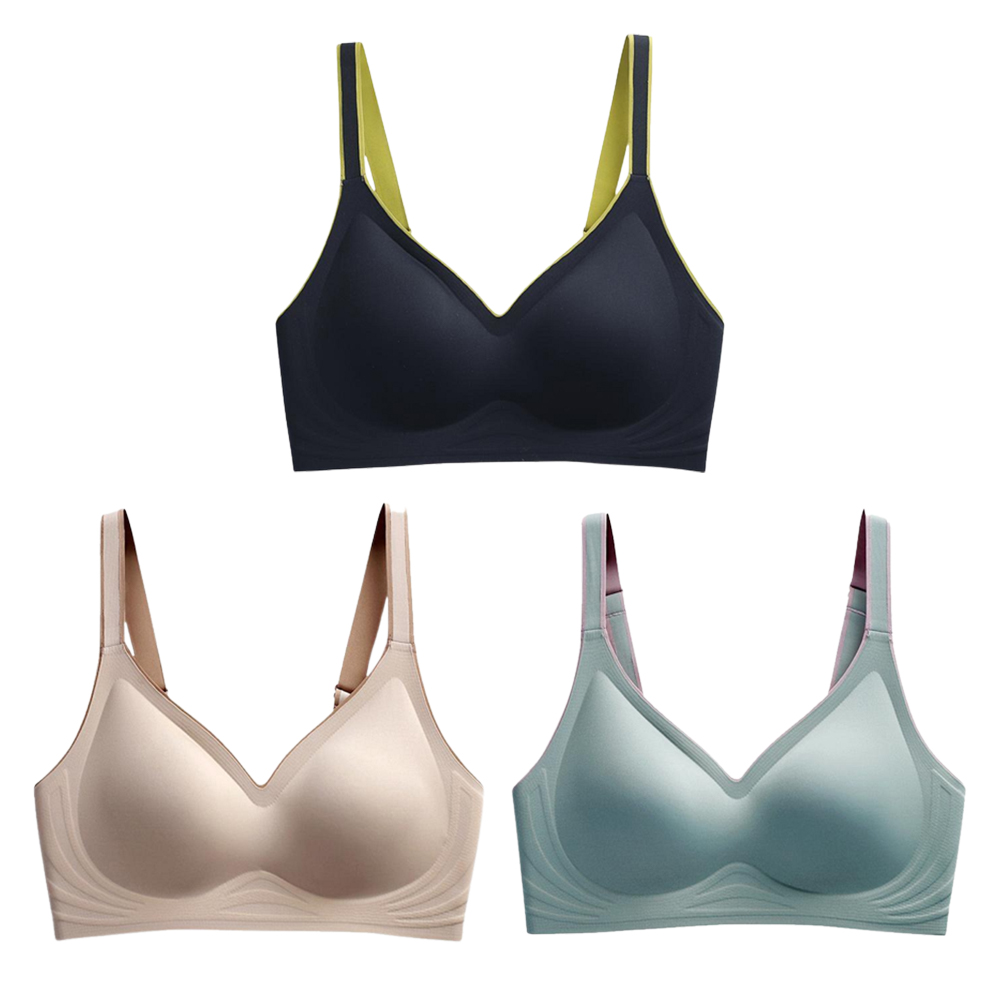 【CS22】果凍乳膠撞色無鋼圈內衣S-2XL(3件/入)