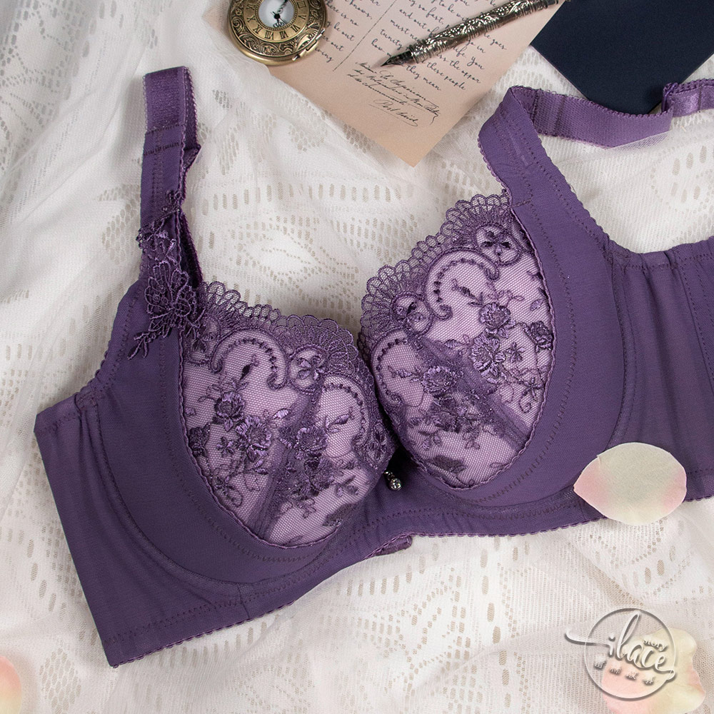 LADY 情戀花園系列 刺繡機能調整型內衣 G罩(浪漫紫)