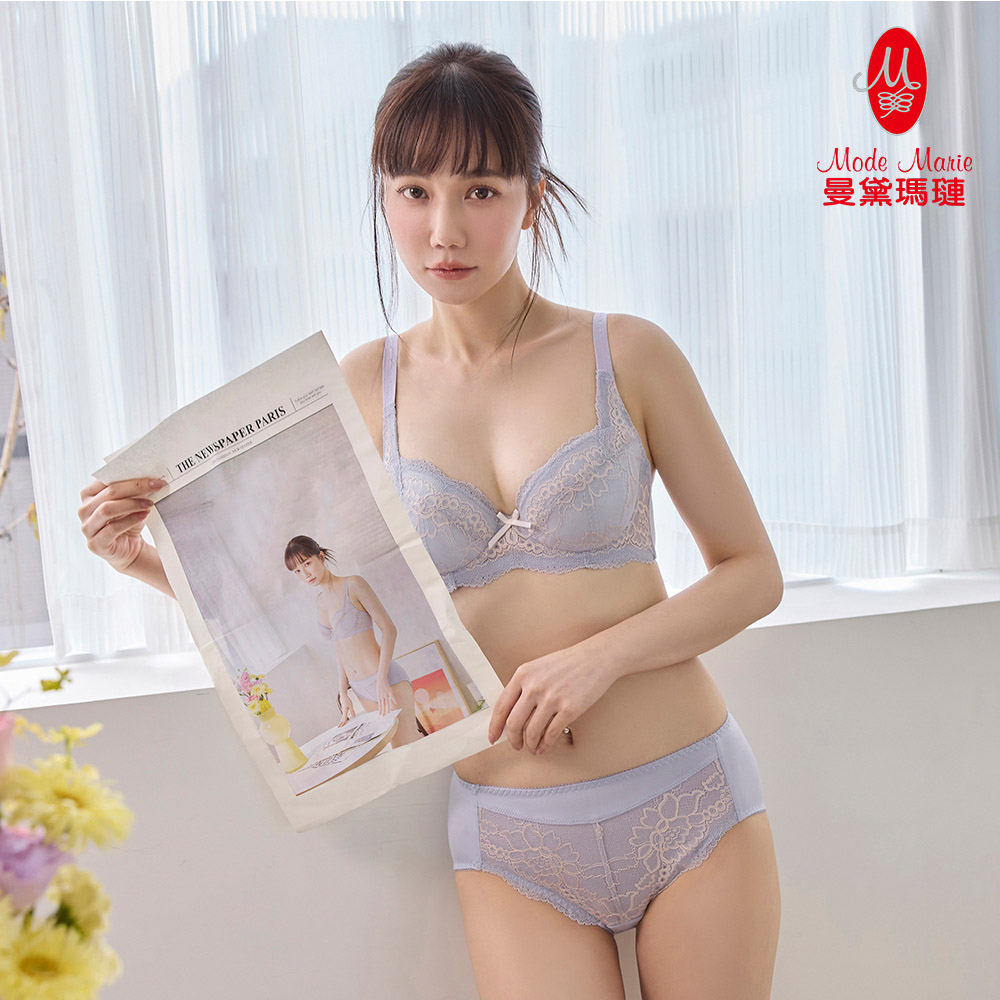 曼黛瑪璉 包覆提託經典 中腰三角內褲 M-XXL(迷迭紫)