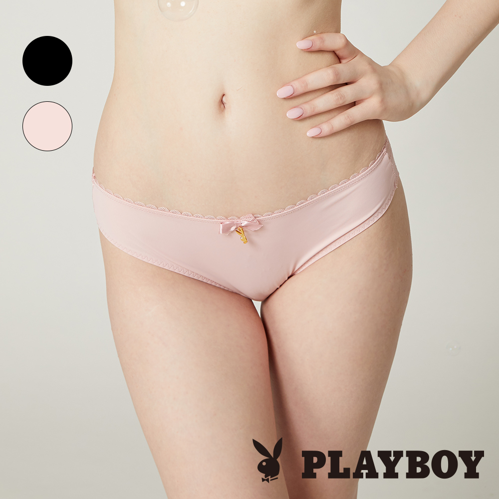 【PLAYBOY 女性內衣】大花蕾絲精緻Logo內褲