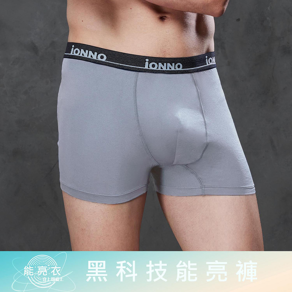 【EASY SHOP】iONNO-黑科技能亮褲-機能纖維輕薄透氣短版男平口內褲-灰