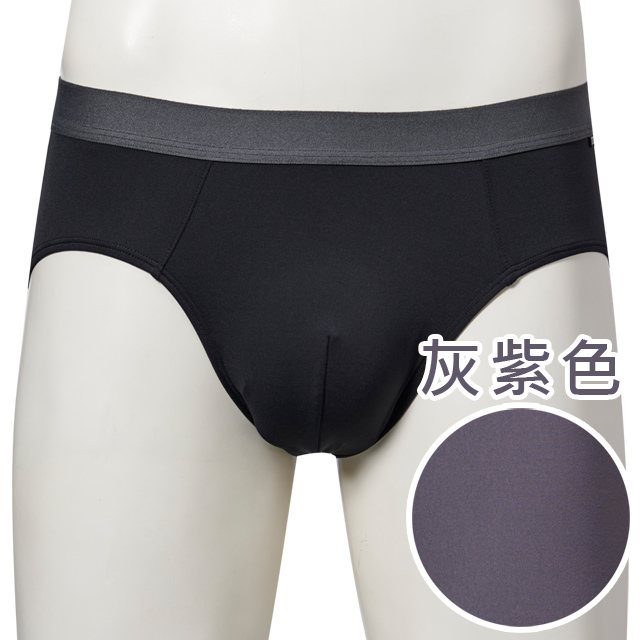 【SOLIS】森林王子系列M-XXL素面貼身三角男褲(灰紫色)