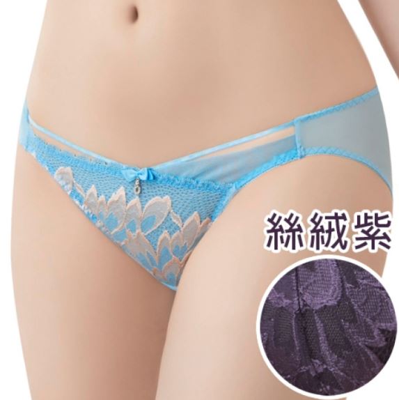 【思薇爾】撩波羽晶伶系列M-XL蕾絲低腰三角內褲(絲絨紫)