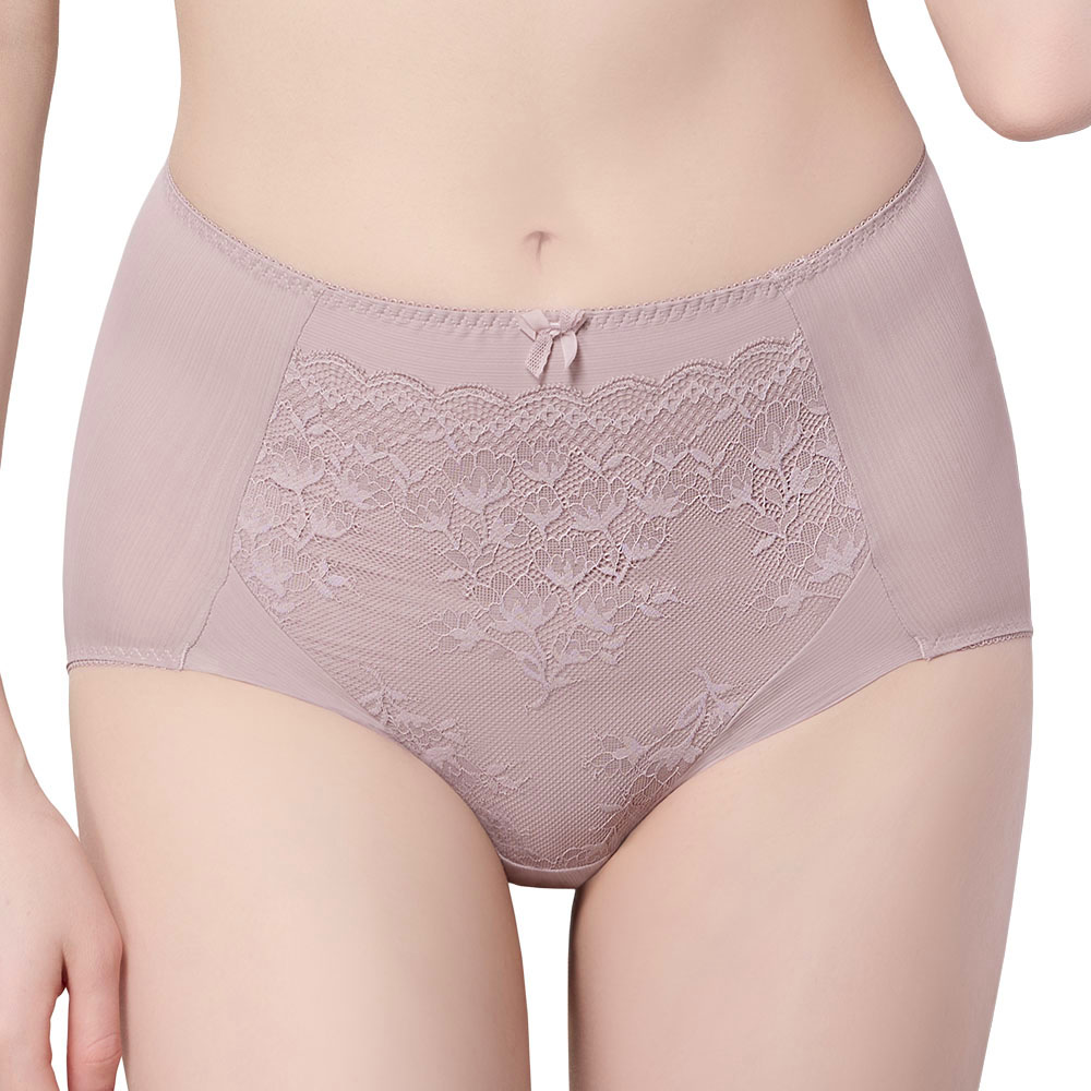 【思薇爾】輕沁舒系列L-3XL涼感蕾絲高腰三角女內褲(靜謐膚)