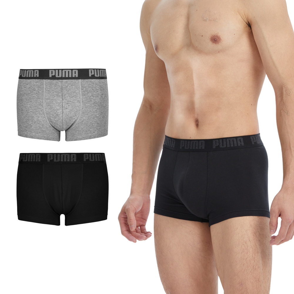 男款-PUMA平口內褲1件組701219004黑/灰