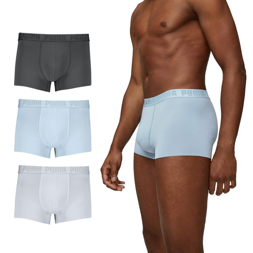 男款-PUMA涼感內褲3件組701232510灰/淺灰/淺藍
