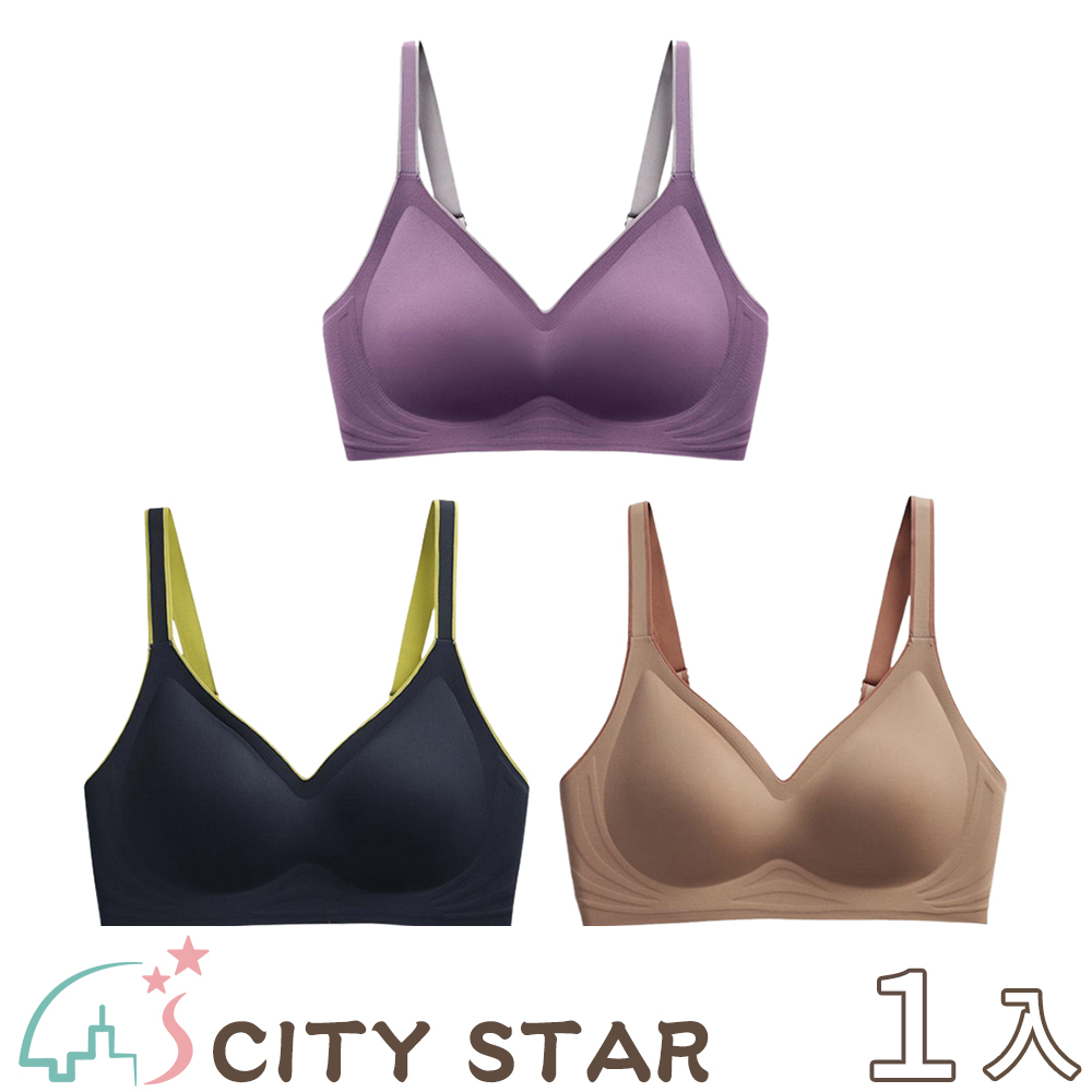 【CITY STAR】果凍乳膠撞色無鋼圈內衣S-2XL(3件/入)