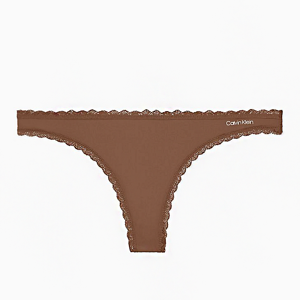 Calvin Klein Flirty Micro 絲質性感女性丁字褲/CK內褲-(咖啡色)