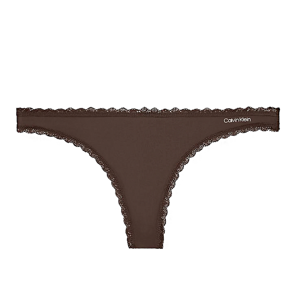Calvin Klein Flirty Micro 絲質性感女性丁字褲/CK內褲-(巧克力色)