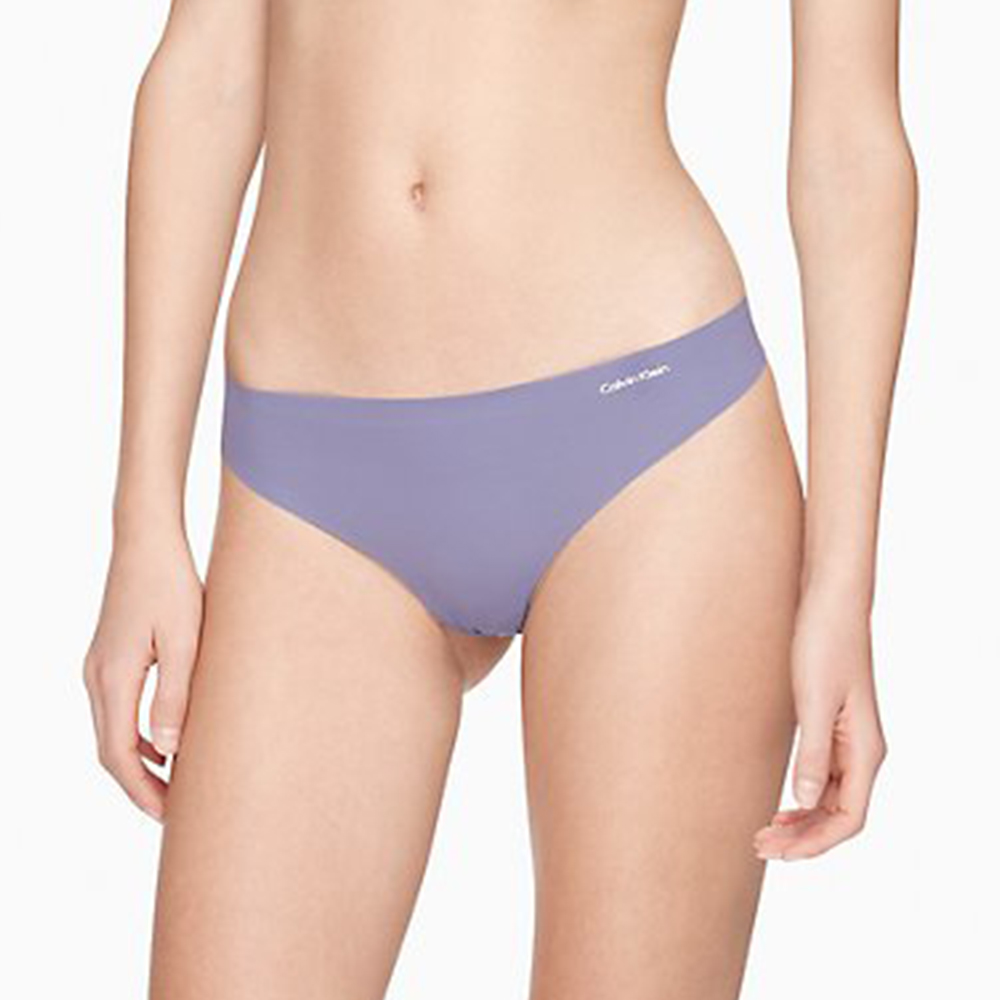Calvin Klein Invisibles Seamless 絲質無痕親膚女性丁字褲/CK內褲-(粉紫色)