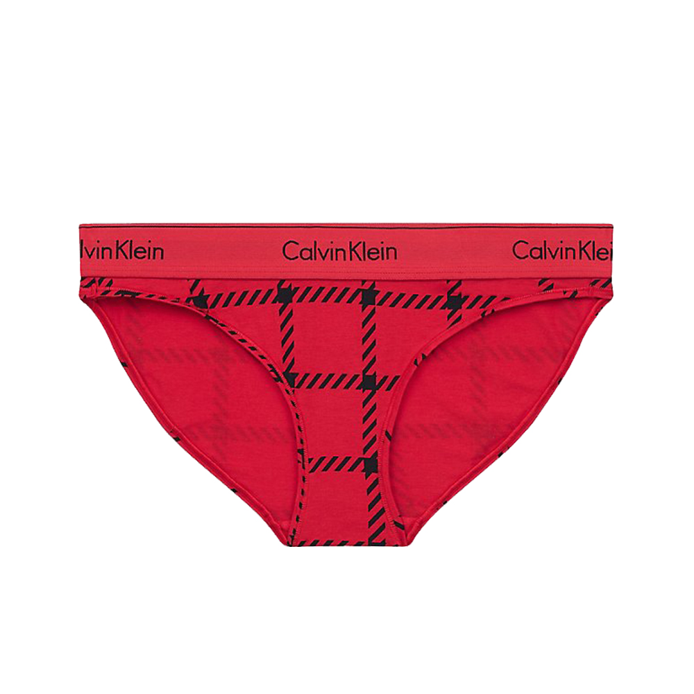 Calvin Klein Modern Cotton Windowpane Bikini 棉質三角褲-(紅色)