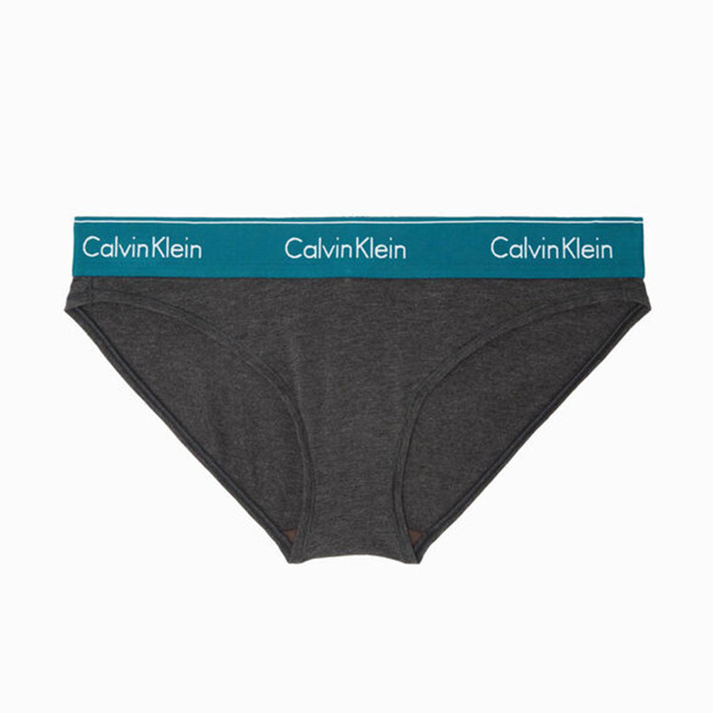 Calvin Klein Modern Cotton Bikini Bottom 寬腰帶棉質三角褲-(深灰綠)