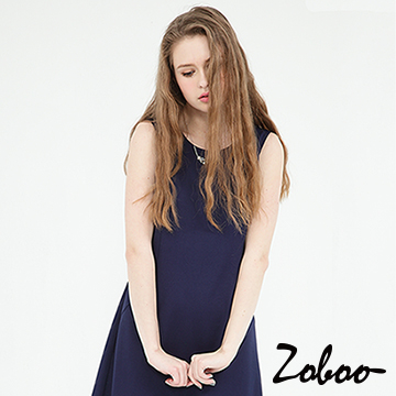 【Zoboo】提花圓領連身裙 (Q5041)