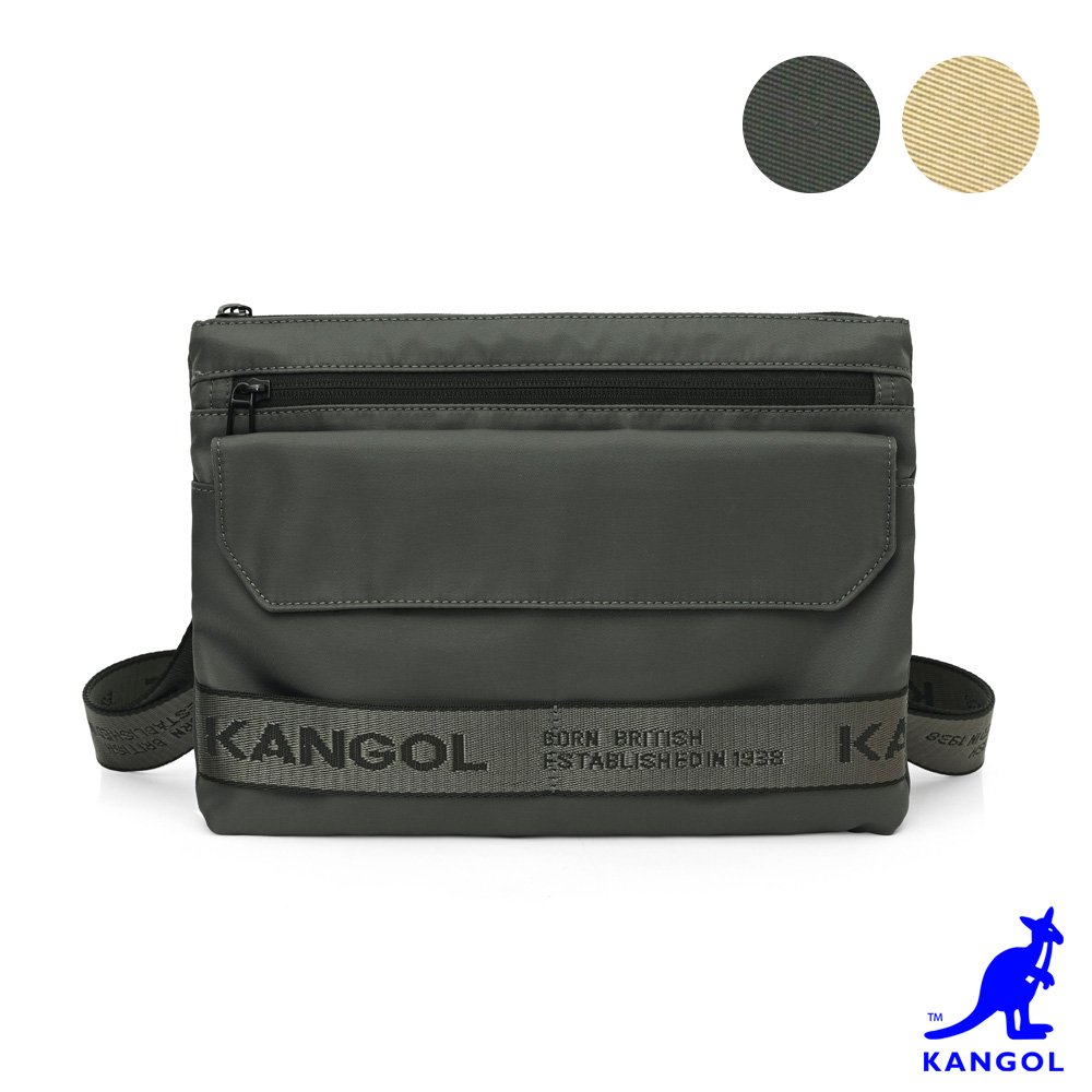 KANGOL - 英國袋鼠簡約超薄防盜側背扁包