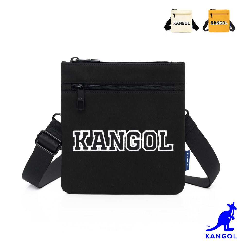 KANGOL - 英國袋鼠LOGO大字正方形側背扁包