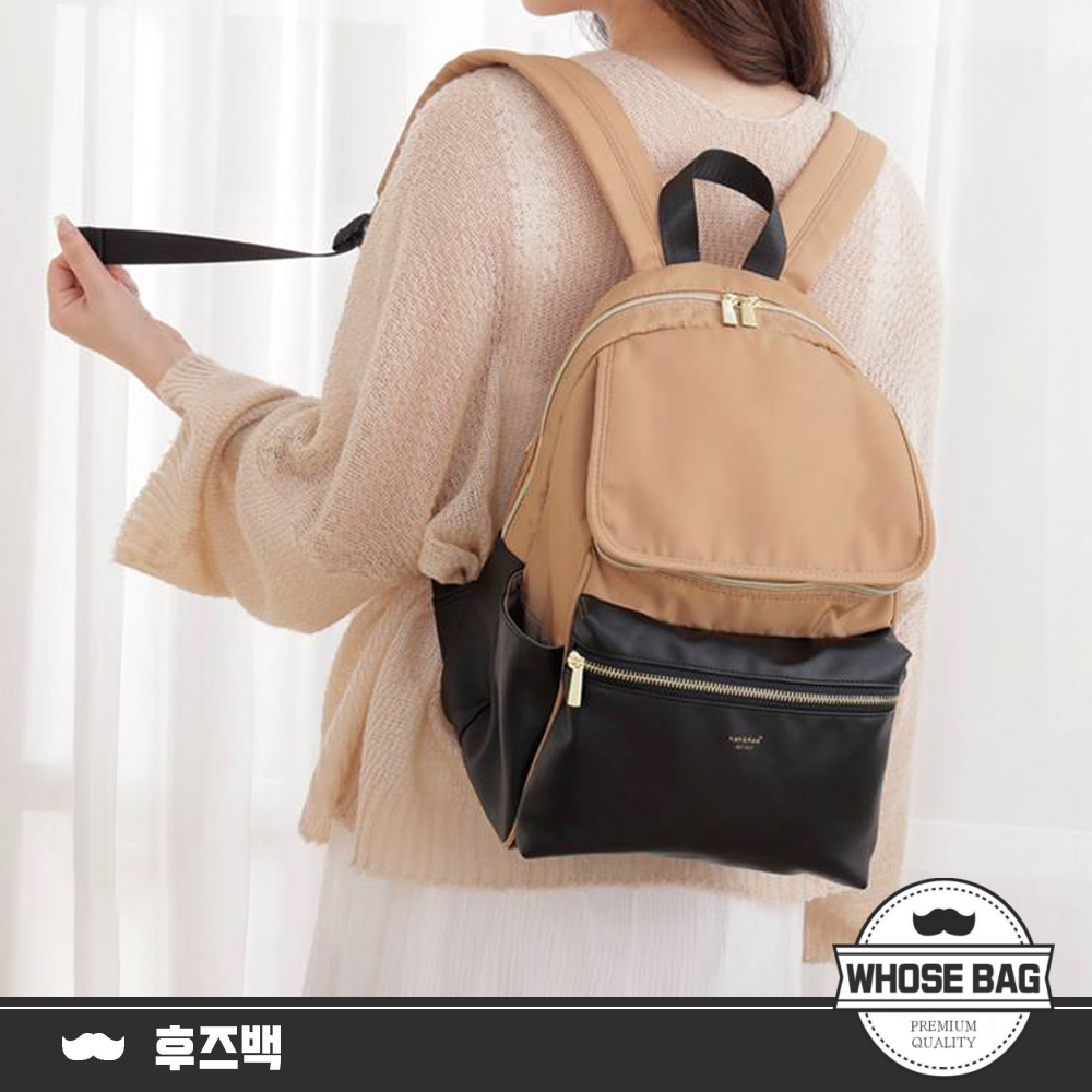Qminica微光澤掀蓋式尼龍後揹包 NO.QM026