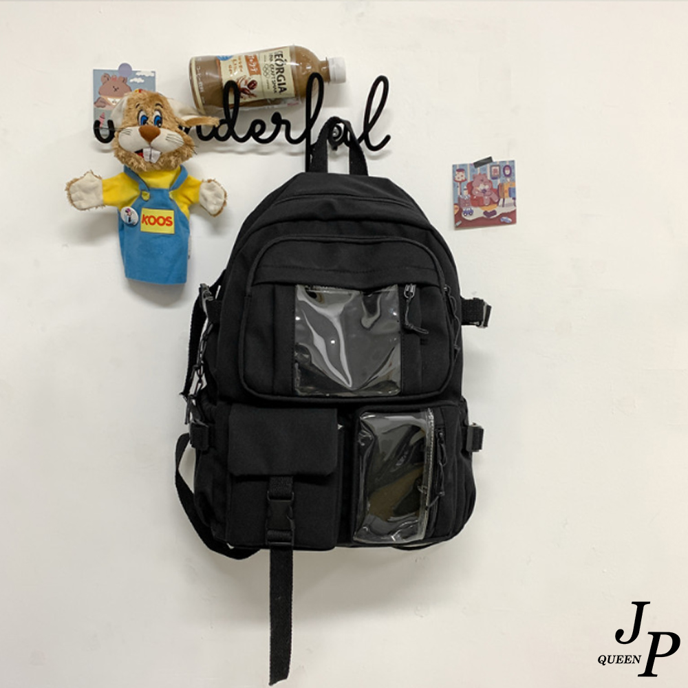 【Jpqueen】活力純色透明學生大容量後背包(5色可選)