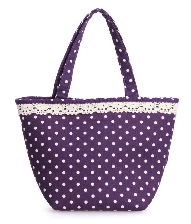 優柏納斯 紫色迷情浪漫點點提袋/便當袋/外出袋