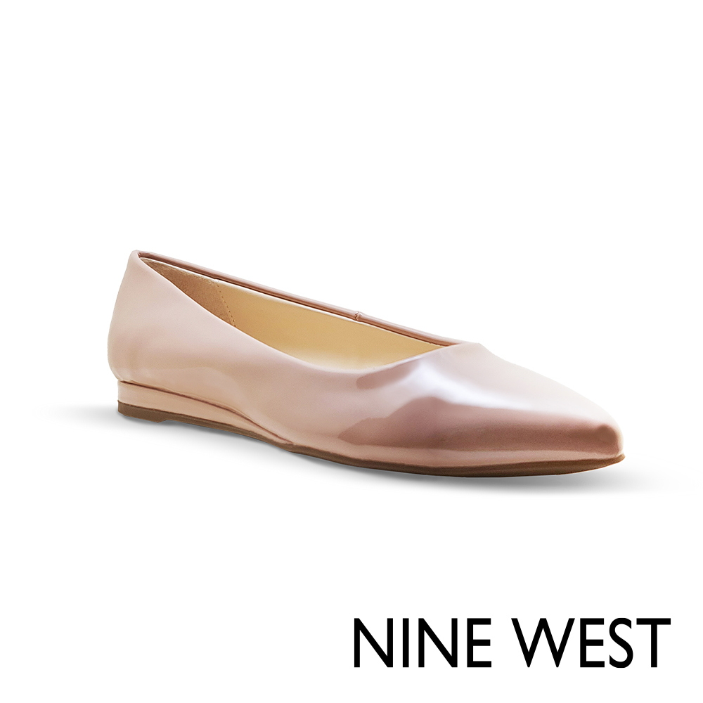 NINE WEST FLIVE3純色尖楦頭平底鞋-裸粉