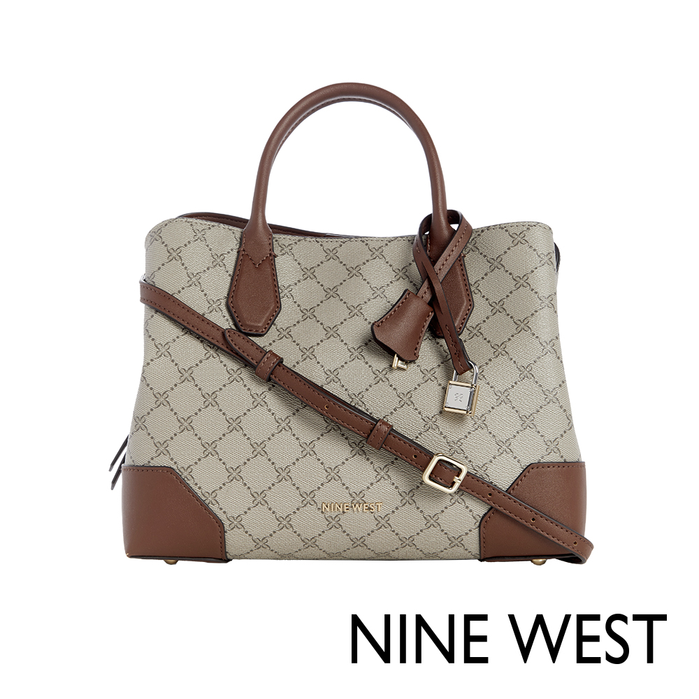 NINE WEST BROOKLYN拼接托特包-LOGO棕(108505)